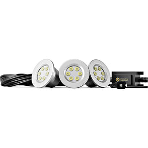 Superior Pond: WHITE LED Fountain Lights | 3LED6-100 | 3 - Fixture | 6-Watts Per Fixture | White LED Fountain Light Kit | 100ft Cord