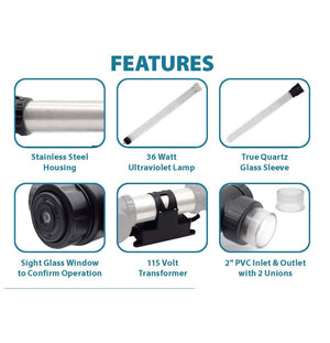 EasyPro Stainless Steel UV Clarifier – 110 Watts