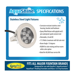 EasyPro: RGB2- Aqua Shine Two Light Color Changing LED Fountain kit