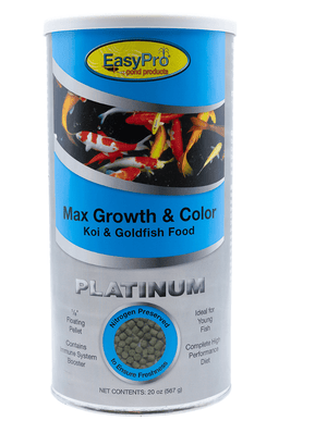 EasyPro: PG1 Platinum Koi & Goldfish Food - Max Growth & Color - 20oz canister