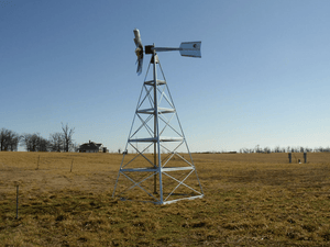 Outdoor Water Solutions: Steel Windmill Pond Aerator / 4-Leg Tower / Deluxe Kit
