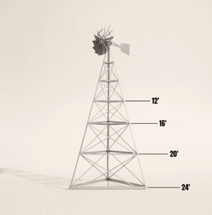 Outdoor Water Solutions: Steel Windmill Pond Aerator / 4 - Leg Tower