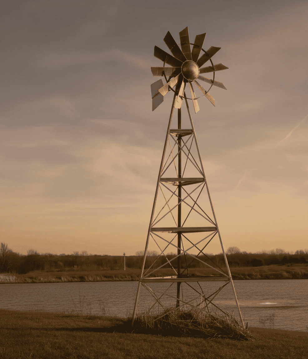 Outdoor Water Solutions: Steel Windmill Pond Aerator / 4 - Leg Tower
