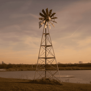 Outdoor Water Solutions: Steel Windmill Pond Aerator / 3-Leg Tower / Deluxe Kit