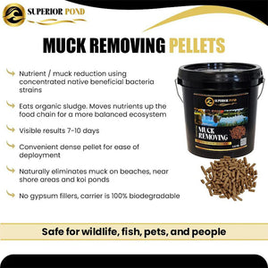 Superior Pond: Muck reducer | Lake & Pond Sludge Pellets | 5LBS | 10LBS