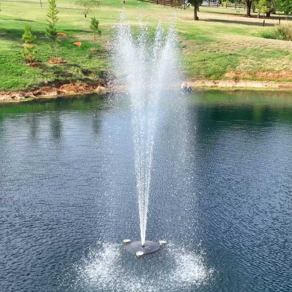 PondSelect: Classic Series 1.5 HP Pond Fountain, 5 Spray Patterns – 115V