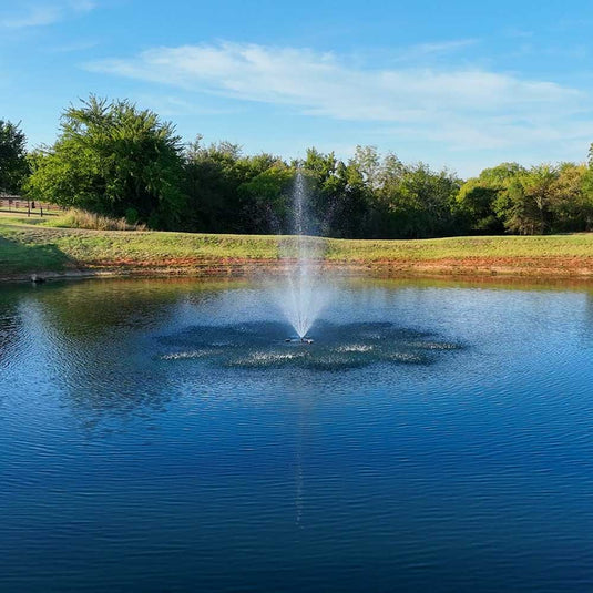 PondSelect: Classic Series 1.5 HP Pond Fountain, 5 Spray Patterns – 115V