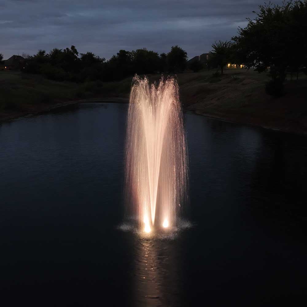 PondSelect: Eco Series 1/2 HP Pond Fountain, 4 Spray Patterns – 115V