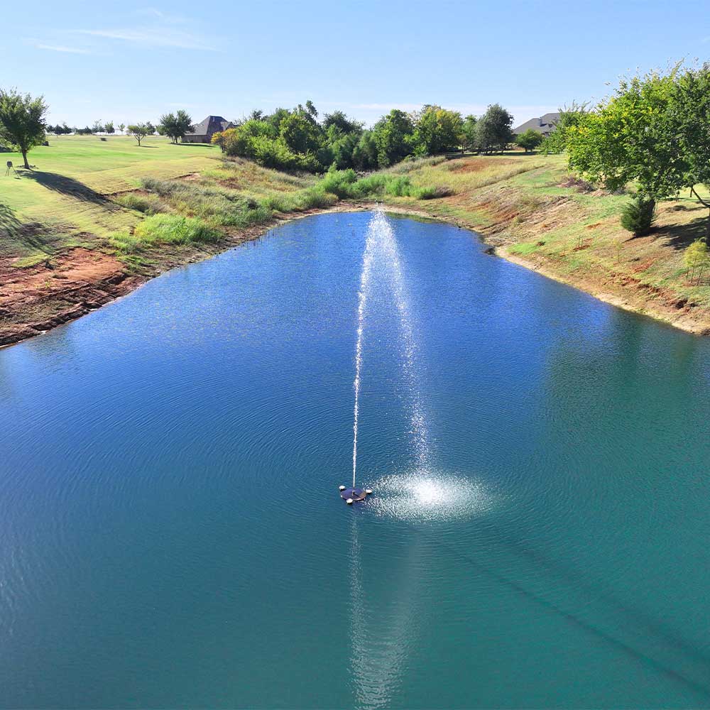 PondSelect: Eco Series 1/2 HP Pond Fountain, 4 Spray Patterns – 115V