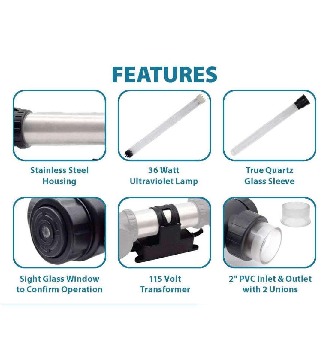 EasyPro Stainless Steel UV Clarifier – 225 Watts