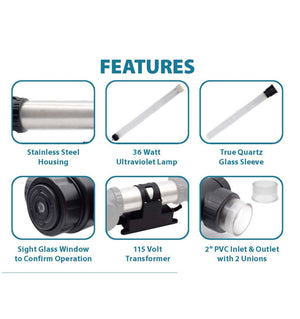 EasyPro Stainless Steel UV Clarifier – 225 Watts