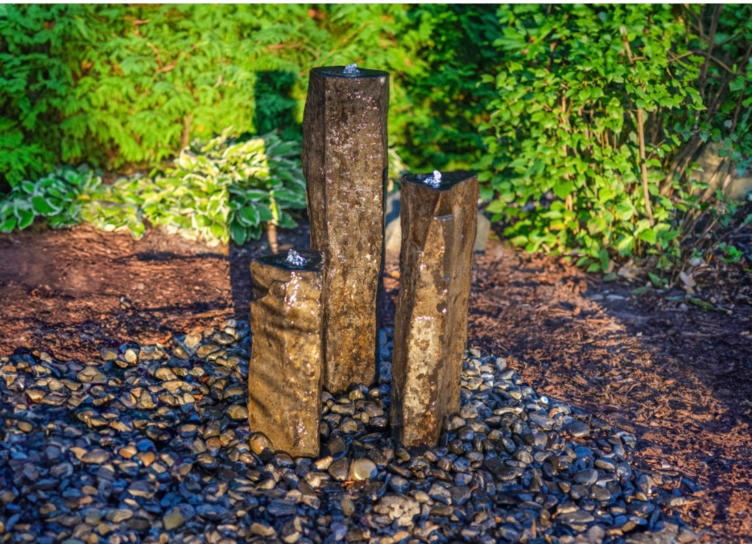 EasyPro: Tranquil Décor Polished Top Real Basalt Three Pack Complete Kit- 20", 27", 35"