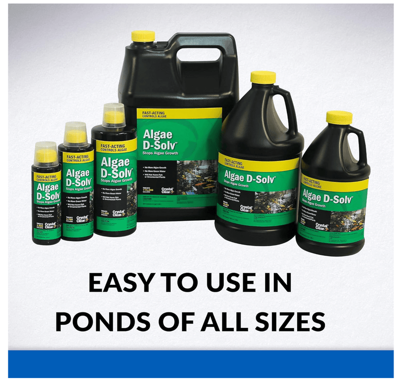 Load image into Gallery viewer, CrystalClear® Algae D-Solv Pond Algae Control, Fast-Acting EPA Registered Algaecide, Use in Fountains &amp; Outdoor Ponds Containing Koi &amp; Other Fish, Treats 5,760 Gallons
