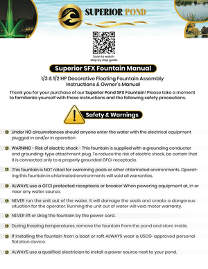 Superior Pond: SFX Floating Fountain - 100 Foot Cord