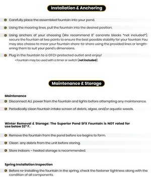 Superior Pond: SFX Floating Fountain - 100 Foot Cord