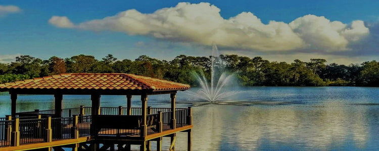 dock and fountain