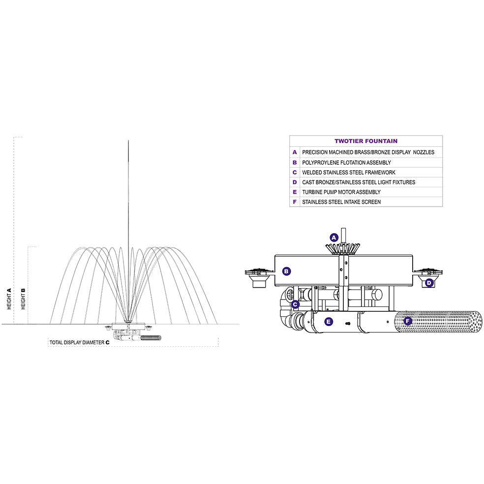 Vertex Vertical TwoTier Commercial Fountain