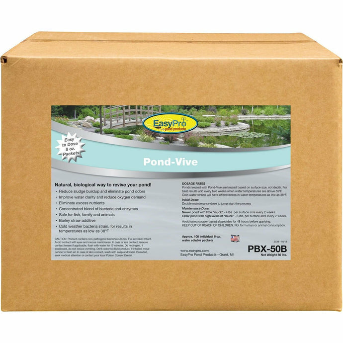 Pond-Vive Bacteria – 50lb box – 100ct. 8oz Water Soluble Packs