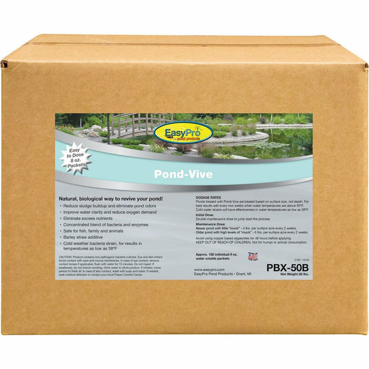 Pond-Vive Bacteria – 50lb box – 100ct. 8oz Water Soluble Packs